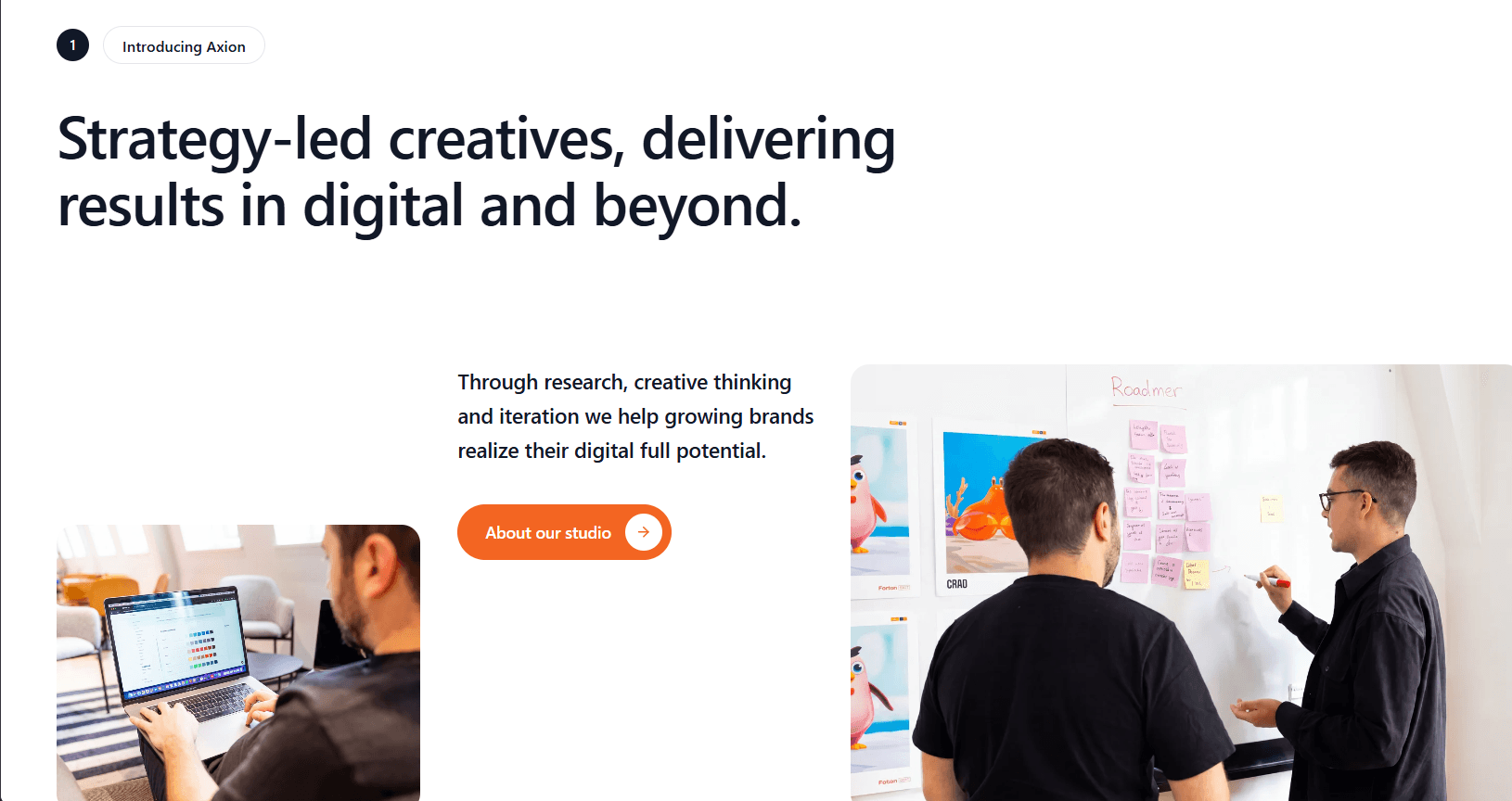 Axion Studio — Landing d'agence en WebGPU